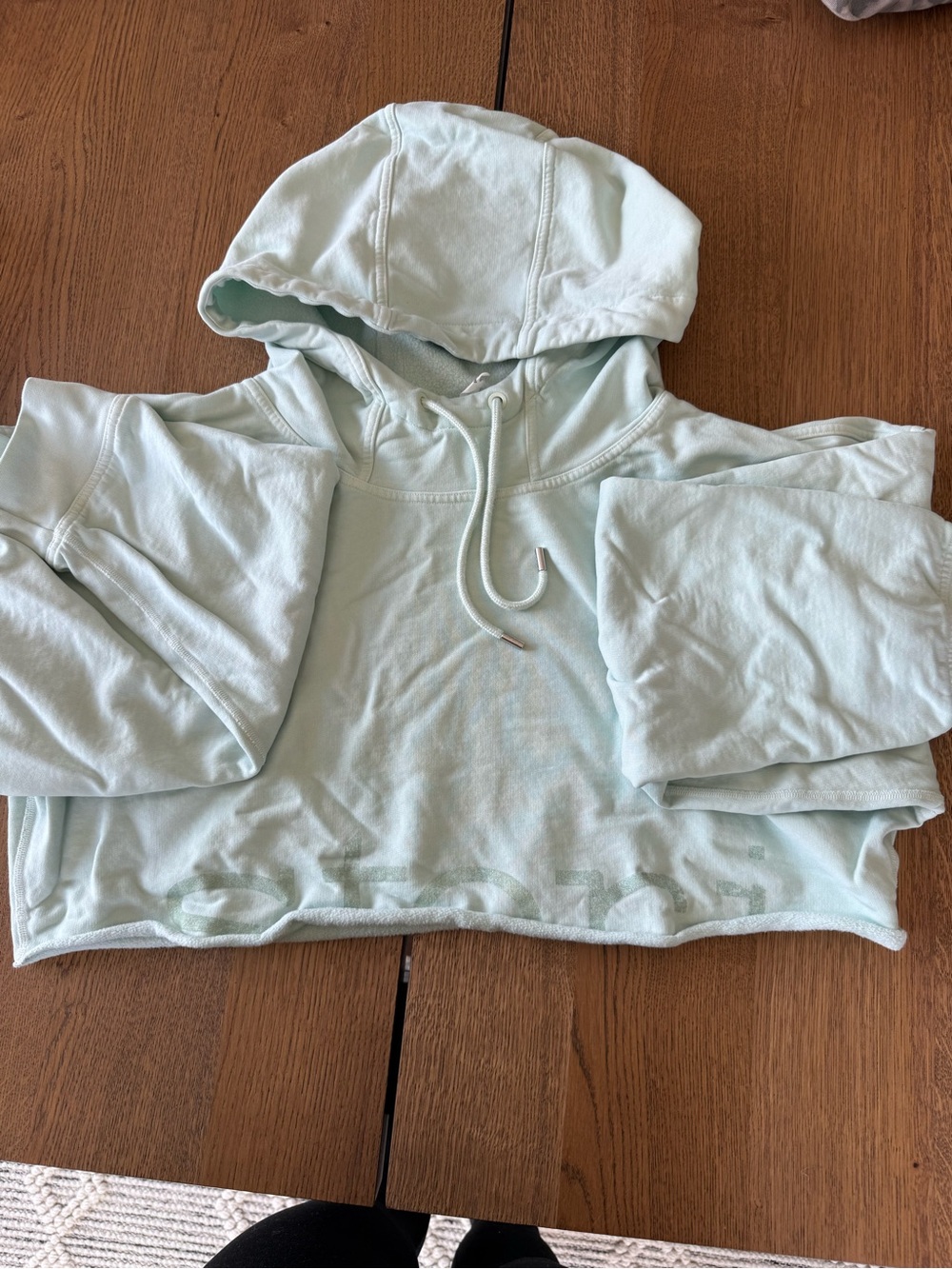 Women's Light Mint Cropped Hoodie Sweatshirt